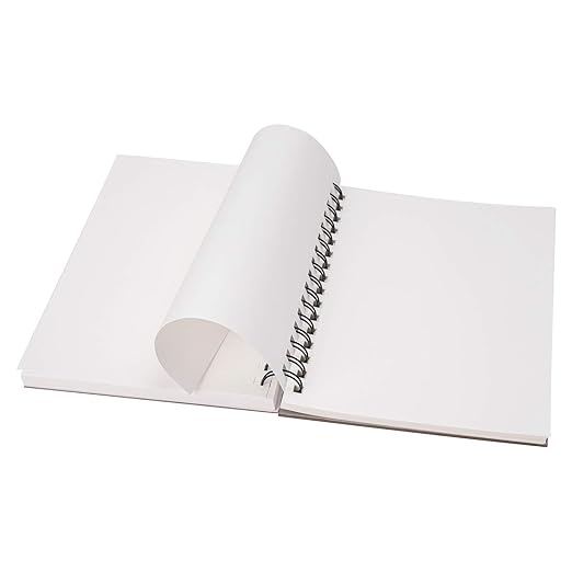 Amazon Basics Sketch Pad for Artists, Drawing Paper, Spiral Bound, Acid Free, 67 lb. / 100 gsm, 100 Sheets, 5.5"x8.5", White