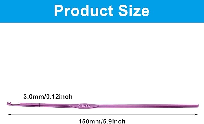 Auvotuis 6Pcs 3mm US Size D (Size 3) Aluminum Crochet Hook Knitting Needles for DIY Craft Yarn, Purple