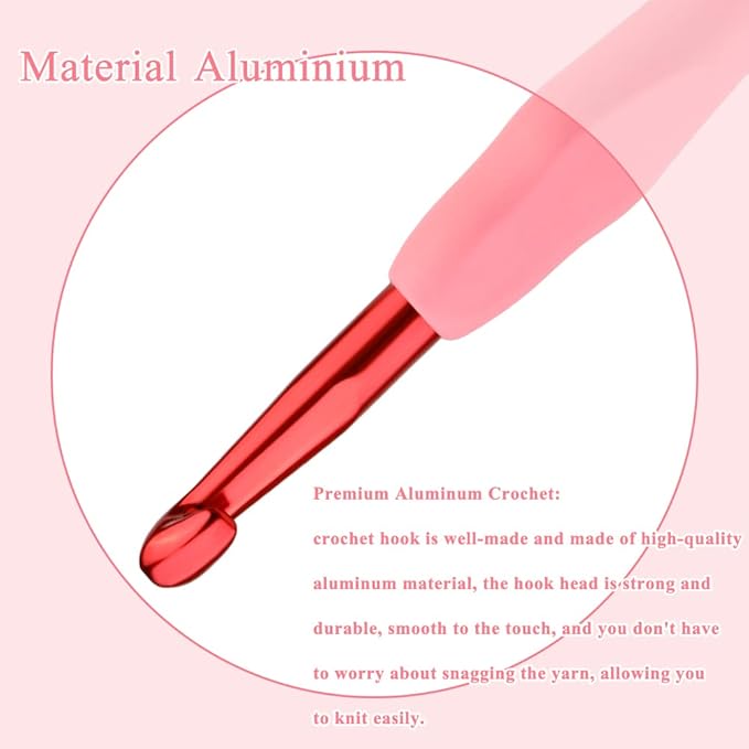 8mm Ergonomic Crochet Hook, Crochet Needles for Crocheting, Smooth Knitting Needles for Handmade DIY, Great Present for Women with Arthritic Hands, Random Color