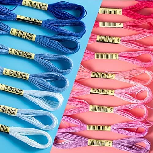 Vilihkc Rainbow Color Embroidery Floss 447 Skeins Per Pack with Cotton for Cross Stitch Threads Bracelet Yarn Craft Floss Embroidery Floss Set