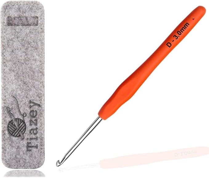 3 mm Crochet Hook, Ergonomic Grip for Arthritic Hands, Extra Long  Knitting Needles for Beginners Crocheting Yarn (3 mm)