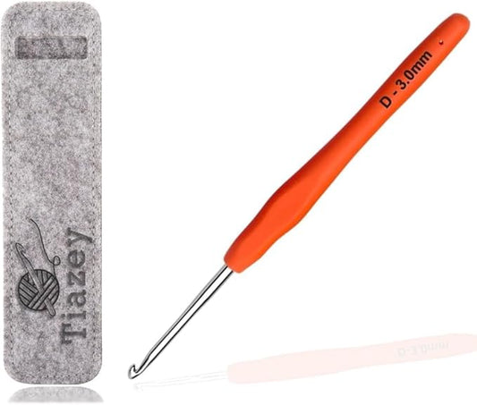 3 mm Crochet Hook, Ergonomic Grip for Arthritic Hands, Extra Long  Knitting Needles for Beginners Crocheting Yarn (3 mm)