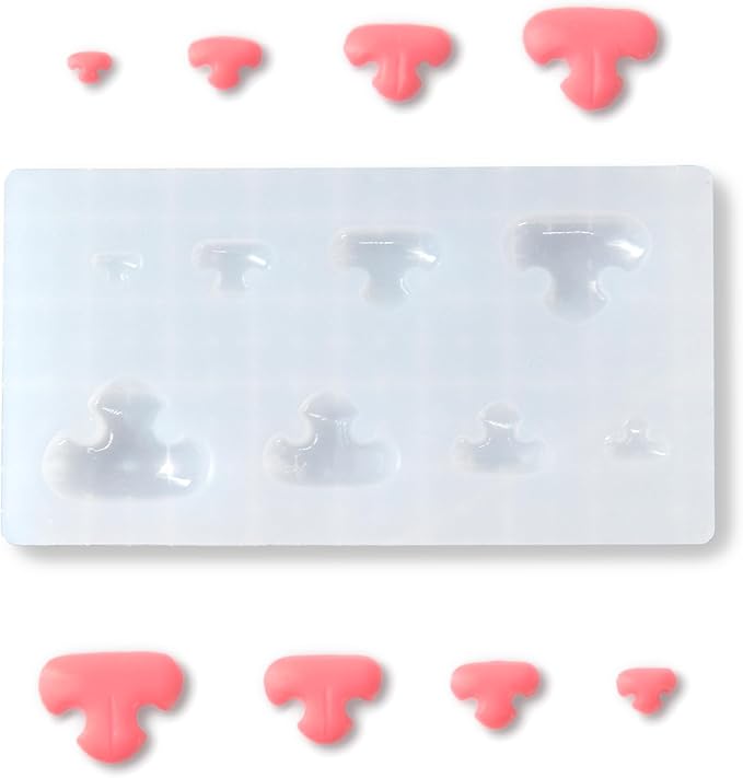 Nuvretk 8 Cute Silicone Molds for Needle Felting - Cat Nose Shapes for Stuffed Animals, DIY Crafts, and Accessories (T-Shaped)