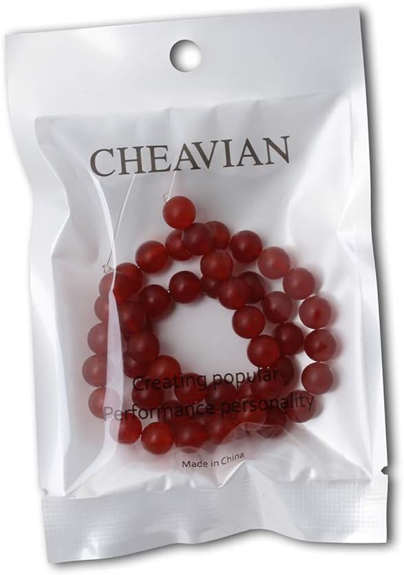 45PCS 8mm Natural Frosted red Agate Round Loose Beads for Jewelry Making DIY Findings 1 Strand 15"