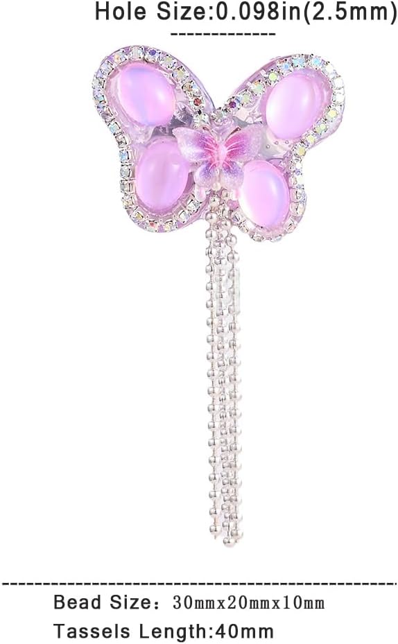 5pcs Rhinestone Handcrafted Beads,Sparkling Diamond Flower Pen Focal Interval Bead String Ballpoint Pen,DIY Craft Ballpoint Pen Jewelry Bracelet, Necklace, Keychain Making(Light Peach)