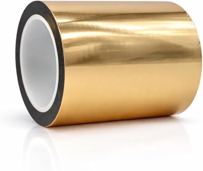 WOD MPFT2 Gold Metalized Polyester Mylar Film Tape with Acrylic Adhesive, 6 inch x 72 yds. Vibrant Mirror Gold Tape, Decor Tape for Detailing Accent Wall, Graphic Arts, Car and Boat Trim