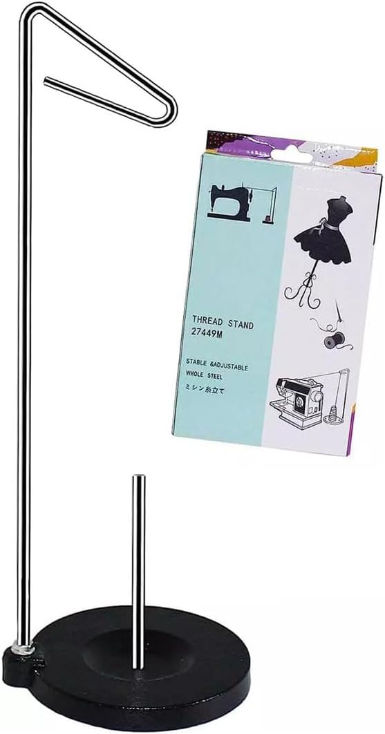 1Pc Universal Thread Holder Full Metal Stable &Adjustable Thread Stand #27449M (Black)