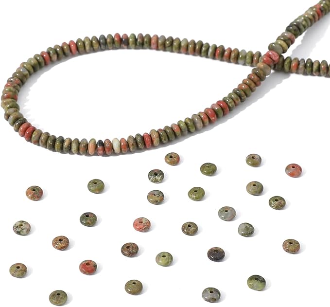 beadia natural unakite disk stone beads 4x2mm 160pcs rondelle loose semi gemstone beads for jewelry making design