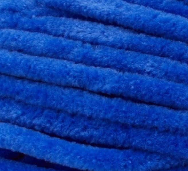 Premier Yarns Parfait Chunky Chenille Yarn 3.5 Oz 6 Super Bulky Weight 3 Pack Bundle with Bella's Place Holders (Classic Blue)
