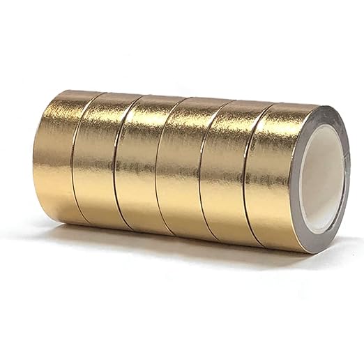 Solid Foil Washi Tape, Decorative Self Adhesive Masking washi Tape,Graphic Art Tape,Washi DIY Graphic Tape Wrapping for Crafts Decoration 5/8" x 393 inches