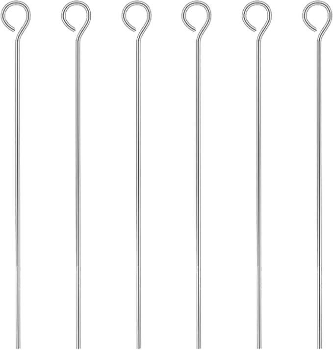 Mandala Crafts 1.5 Inch Stainless Steel Eye Pins for Jewelry Making Earring Making Supplies Jewelry Findings Open Eye Head Pins for Earrings DIY Bracelets Rosary Charms