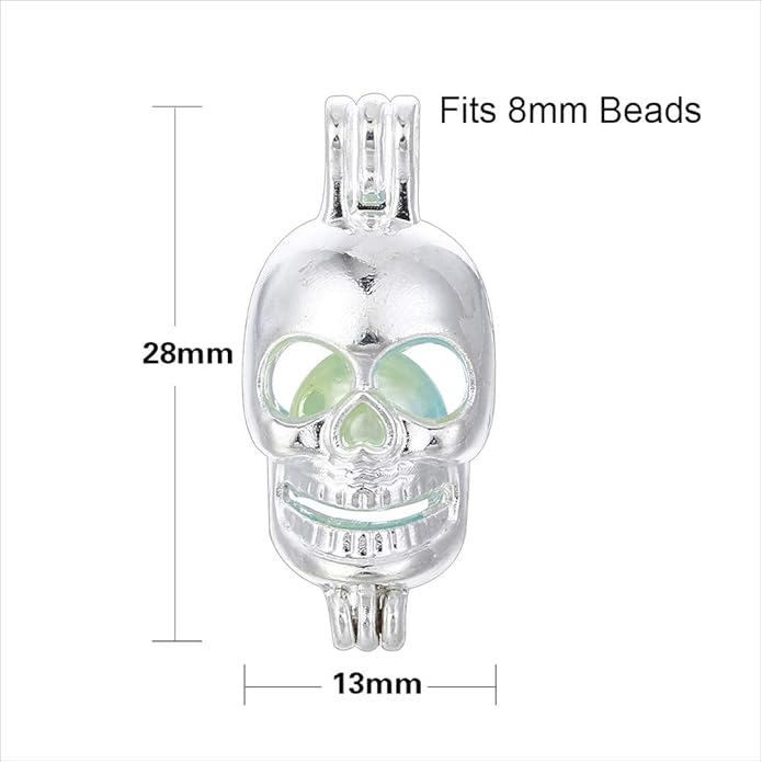 10pcs Silver Pearl Cage Locket Pendants, Essential Oil Diffuser DIY Necklace Bracelet Jewelry Making Craft, Bulk Beads Aromatherapy Diffuser Charms Gifts for Women Girls