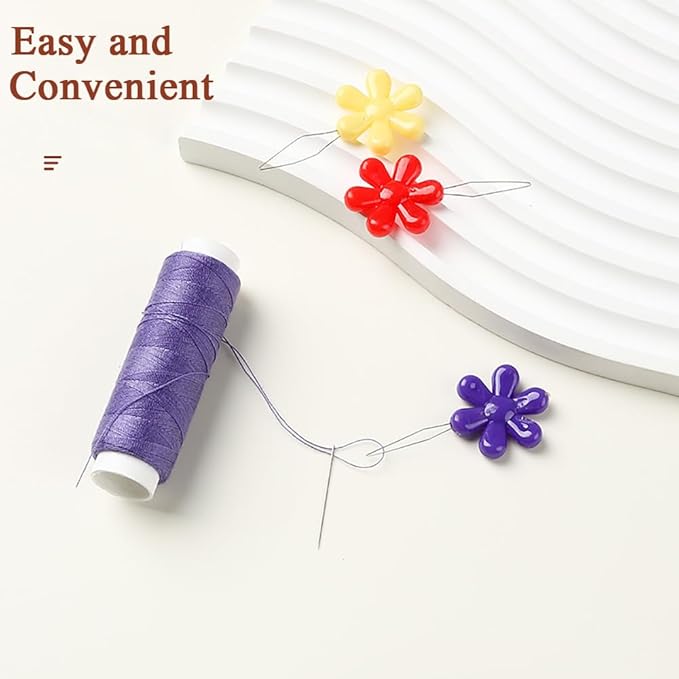 40 PCS Needle Threader Set, Flower Shape Colorful Needle Threader Kit Used for Hand Sewing Cross Stitch Repair Clothing, Assorted Colors Designed for Mending Clothes