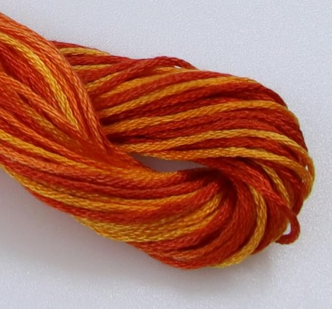 KCS Big skeins of 25 Meters Size 25 Color Variegated Cross Stitch Stranded Threads,6 skeins,51