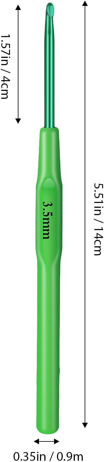Ergonomic Crochet Hooks, Crochet Needles, Ergonomic Handle Crochet Hook, Colorful Soft Handle Knitting Needles, Suitable for Beginners and Experienced Crochet Enthusiasts (3.5mm)
