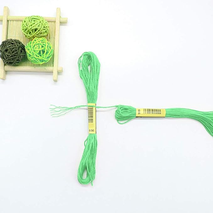 Embroidery Floss Kit-24 Skeins Premium Cross Stitch Thread for Knitting, Embroidery Stitching and Cross Stitch Project (Light Green)