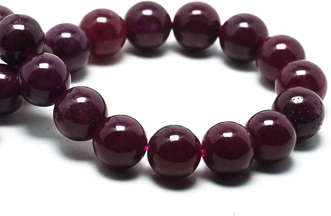 Jade Stone for Jewelry Making - 6mm Gemstone Round Craft Beads for Bracelets(58-62pcs, Garnet Jade)
