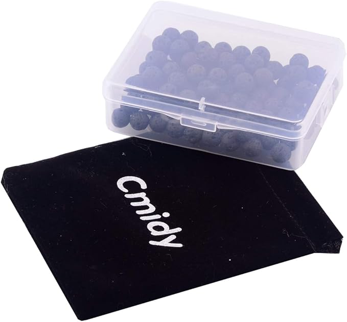 Natural Black Lava Round Genuine Stone Beads - 100pcs, 10mm, Hole 1mm, DIY for Essential Oil Yoga Bracelet Necklace Earrings Jewelry Making