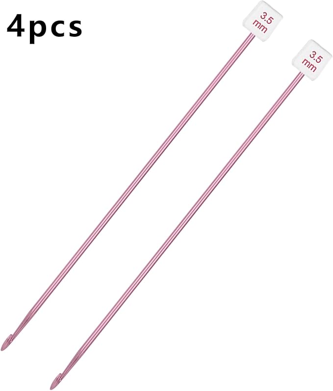 HEALEAYAR 3.5mm Tunisian Crochet Hooks Bulk, 27cm Extra Long Crochet Needles Aluminum Afghan Knitting Needles Tools for Beginners and Skills Class, Pack of 4