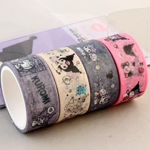 Generic Cute Masking Tape, Washi Tape Set, 8 Pack, 0.6 Inch Wide (Purple)