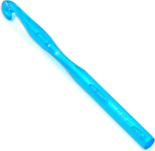 9 mm Crochet Hook, Ergonomic Handle for Arthritic Hands, Colorful Transparent Crochet Hook for Beginners and Crocheting Yarn(9 mm)