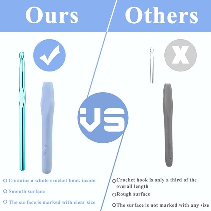 7mm Ergonomic Crochet Hook, Crochet Needles for Crocheting, Smooth Knitting Needles for Handmade DIY, Great Present for Women with Arthritic Hands, Random Color
