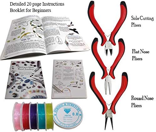 Adults Deluxe Jewelry Making Beads Mix Pliers Findings Starter Kit Gift Set