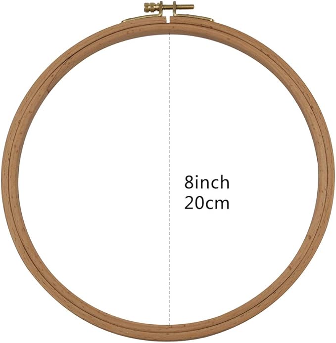 2 pack 8'' embroidery hoop, guofa 20cm beech wood cross stitch hoops, decorative hanging stitch hoops frames for craft