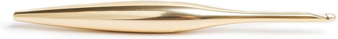 Furls Crochet Hook, Gold Streamline Metal Matte Finish & Polished, Ergonomic Handle Crochet Hooks 7" (Polished, K - 6.50mm)