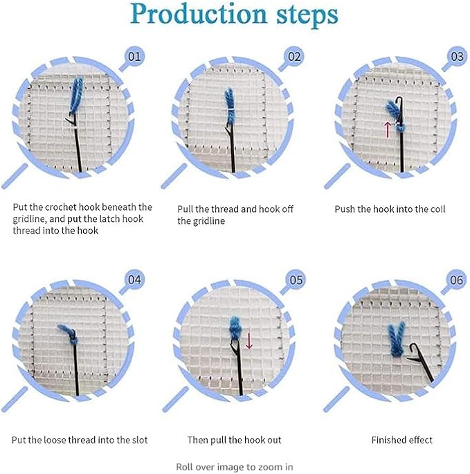 GLAECYY Latch Hook Kits Rug Crochet Yarn Kit Cushion Colour Pre-Printed Canvas Rug Needlework DIY Hook and Latch Kit (Star Cat)