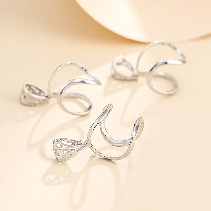 925 Sterling Silver Pendant Blank fit 10-12mm Pearl or Cabochon Pendant Mounting Setting for Handmade Jewelry Charm Making
