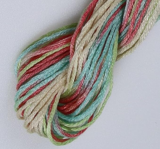 KCS Big skeins of 25 Meters Size 25 Color Variegated Cross Stitch Stranded Threads,6 skeins,4501