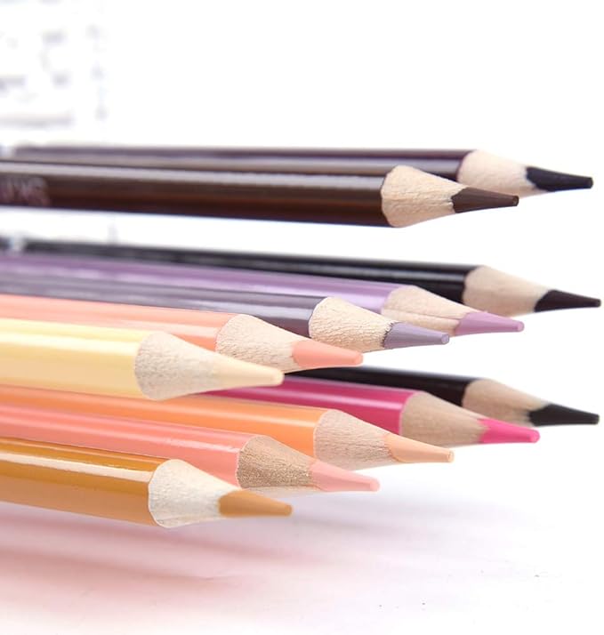 qianshan 12 Skin Tones Colored Pencils Oil Based Pre-sharpened Drawing Pencils for Beginner Artist Coloring Book Drawing Sketching Art Project - Portrait Set