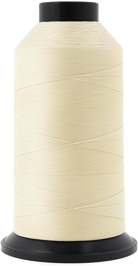 Mandala Crafts Size 92 280D T90 Bonded Nylon Thread - Ivory 1100 YDs Tex 90 Heavy Duty Sewing Threads for Leather, Jeans, Weaving, Outdoor Marine Upholstery