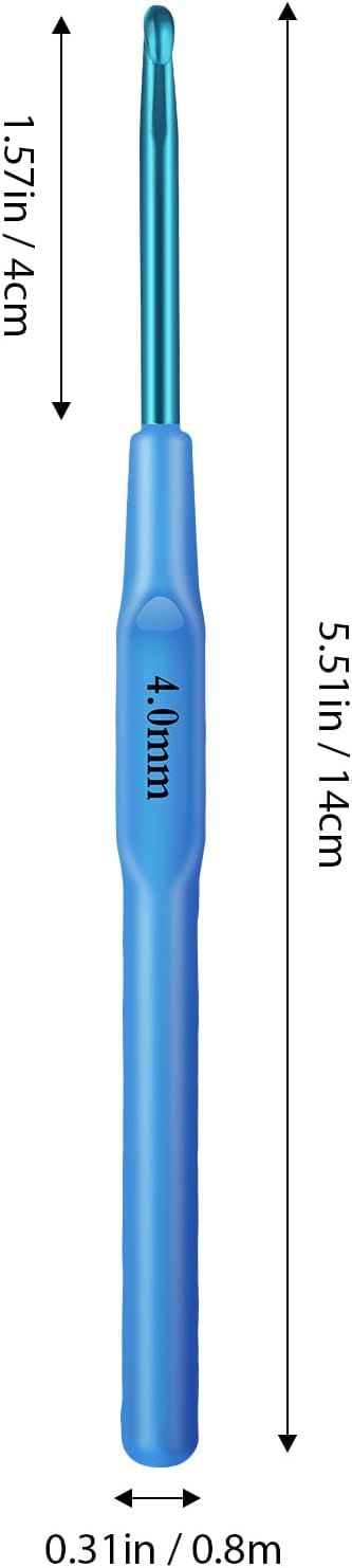 Ergonomic Crochet Hook, Crochet Needles, Ergonomic Handle Crochet Hook, Colorful Soft Handle Knitting Needles, Suitable for Beginners and Experienced Crochet Enthusiasts (4.0mm)
