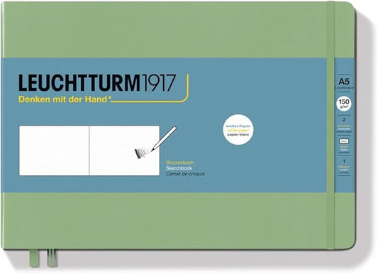 Leuchtturm1917 - Medium Landscape Hardcover Sketchbook (Sage) - 112 Pages of 150g/m² Paper