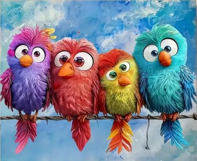 bird cross stitch kits for adults beginner,counted cross stitch kits printed stitching cute patterns dimensions needlepoint art crafts embroidery kits for adults beginners (15.7x11.8 inch)
