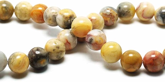 10mm Natural Stone Beads for Jewelry Making - Gemstone Round Loose Beads for Bracelets(35-38pcs, Chrysanthemum)