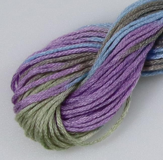 KCS Big skeins of 25 Meters Size 25 Color Variegated Cross Stitch Stranded Threads,6 skeins,4523