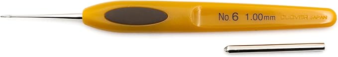 Clover 1023 Soft Touch Steel Crochet Hooks, No. 6/1.00mm