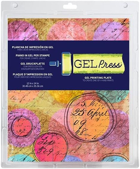 gel press monoprinting print plate - 12” x 14” gel plate - printmaking supplies - reusable gel printing plate for press art for card making, scrapbooking, journaling, arts and crafts, home decor