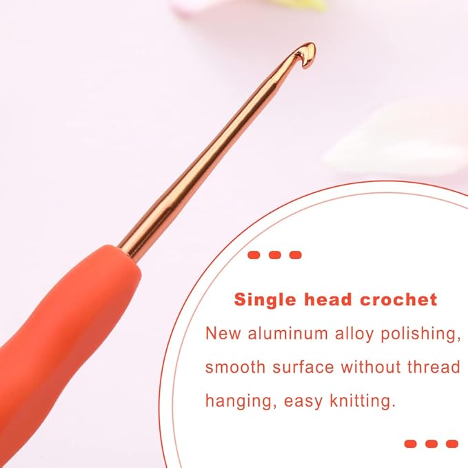kgxulr 2.5 mm Crochet Hook, Aluminum Soft Grip Rubber Handle Needles Ergonomic Knitting Needles Crochet Needle for Beginners and Handmade DIY Knitting Crochet (2.5 mm)