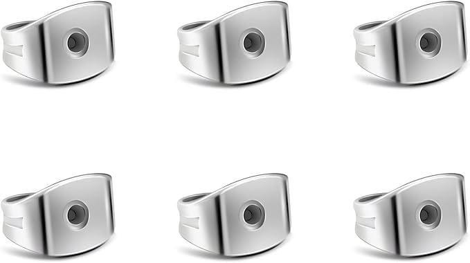 6pcs pure titanium earring backs replacements suit for 0.7-0.8mm posts, hypoallergenic earring backs for studs for women girls men sensitive ears, secure ear locking for stud earrings nut for posts