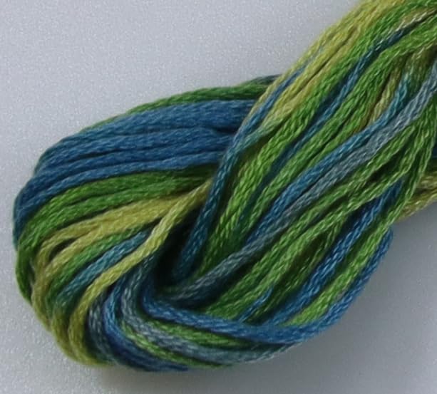 KCS Big skeins of 25 Meters Size 25 Color Variegated Cross Stitch Stranded Threads,6 skeins,4506