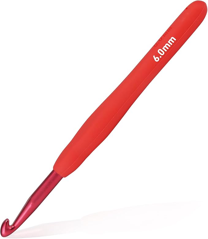 6mm Crochet Hook, Supers Smooth 6 mm Ergonomic Crochet Hooks for Beginner, Comfort for Arthritic, 1 Pack