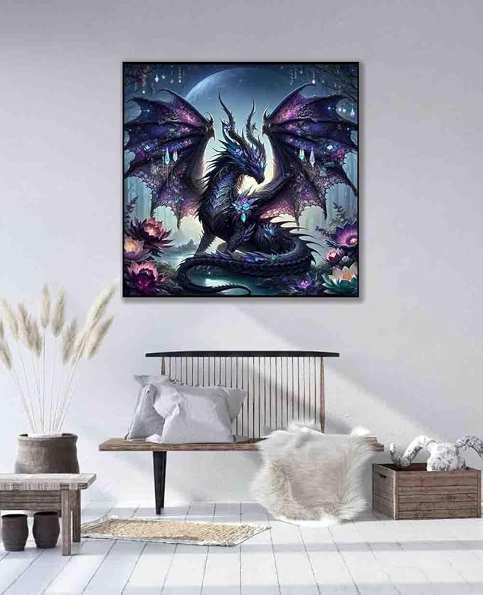 dragon stamped cross stitch kits for adults beginner,flower counted cross stitch kits printed stitching cute patterns dimensions needlepoint art crafts embroidery kits for adults beginners