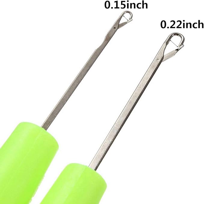 2Pcs Latch Hook Tool, Latch Hook Crochet Needle for Micro Braids, Hair Extension, Feather and Carpet