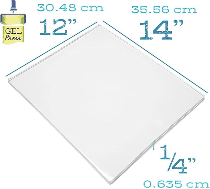 gel press monoprinting print plate - 12” x 14” gel plate - printmaking supplies - reusable gel printing plate for press art for card making, scrapbooking, journaling, arts and crafts, home decor