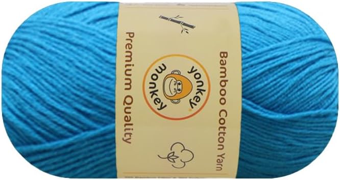 10-Pack of Yonkey Monkey 500 Grams Yarn - 70% Rayon derived from Bamboo, 30% Cotton - Imported - Lake Blue 9011