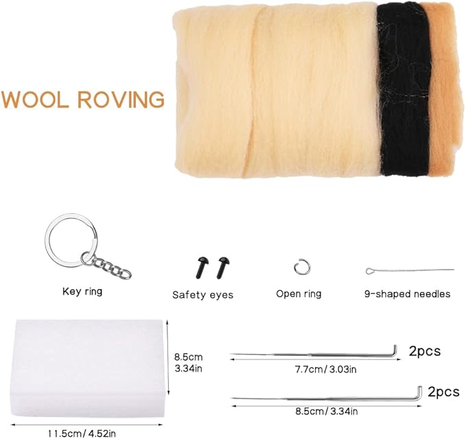 QMNNMA Needle Felting Kits, Needle Felting Supplies Kits with Tools, Animals Needle Felting Set with Foam Mat, Felting Kit for DIY Handcraft and Craft Project
